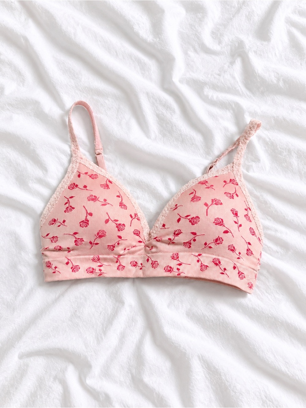 PINK Victoria's Secret Light Pink Floral Bralette
